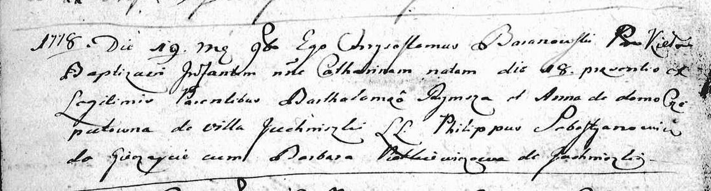 1778 Kelmes child of Bartlomiej Rymsza birth.JPG