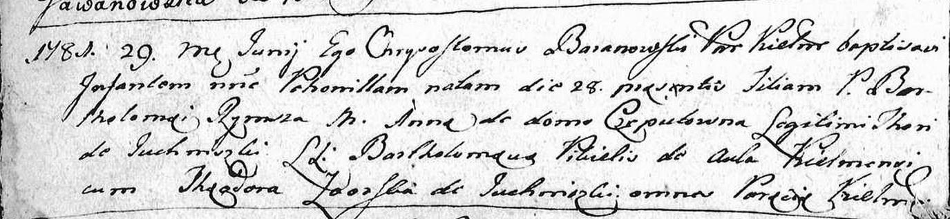 1781 Kelmes child of Bartlomiej Rymsza birth.JPG