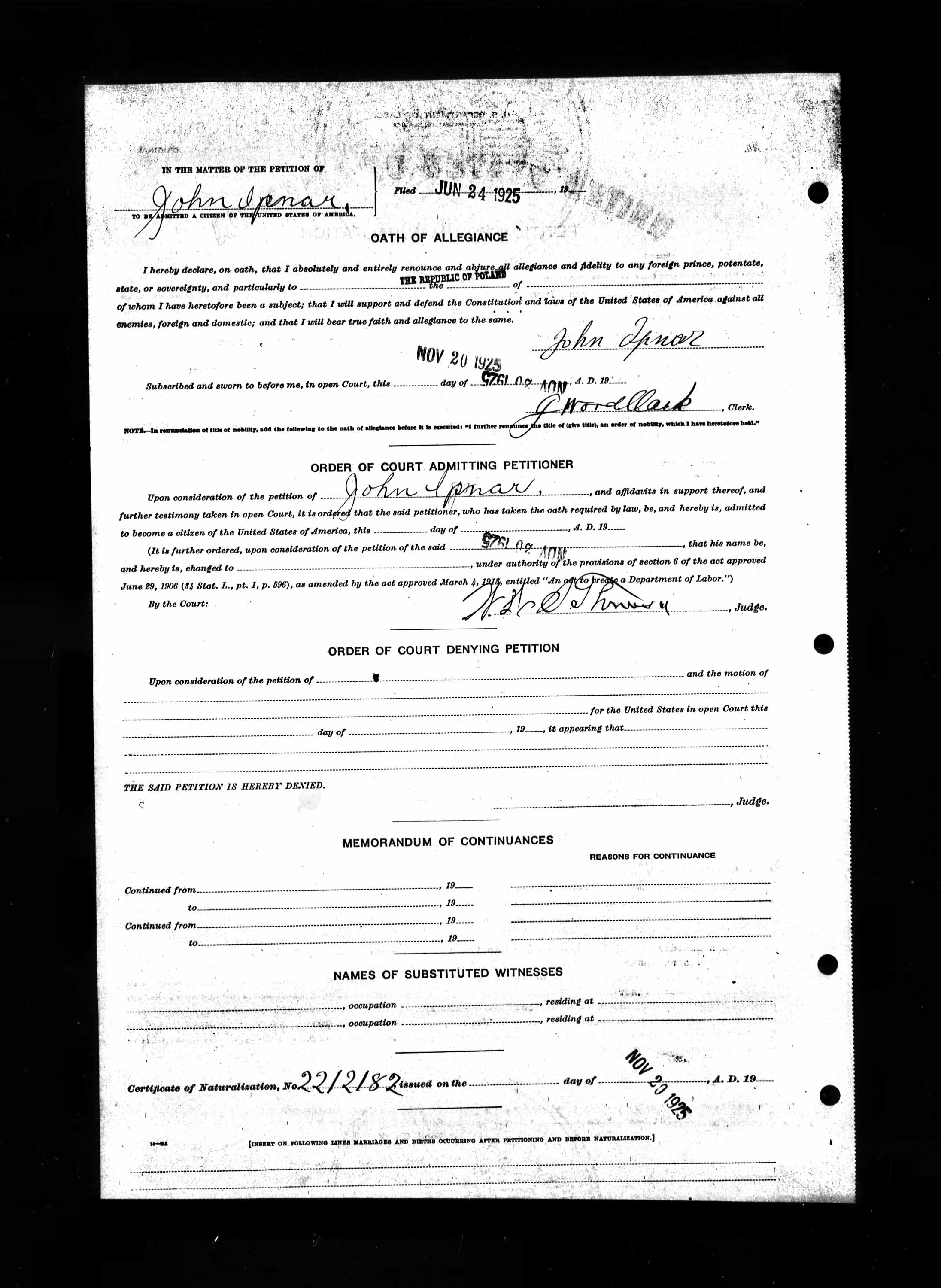 Ipnar, John Petition Naturalization 1925 Page2.jpg