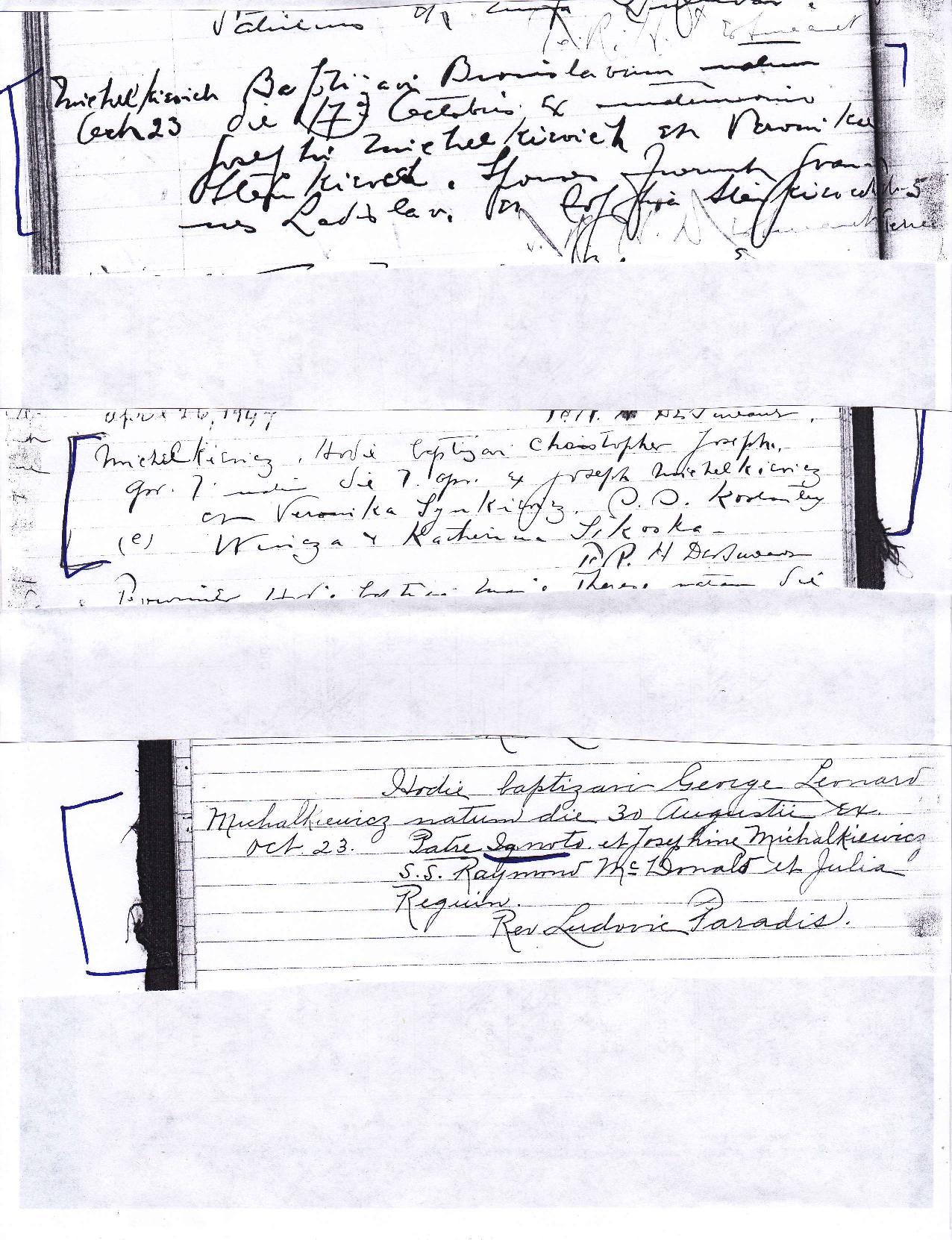 Michalkiewicz baptism records from St. Joseph church Versailles-Occum, CT.jpg