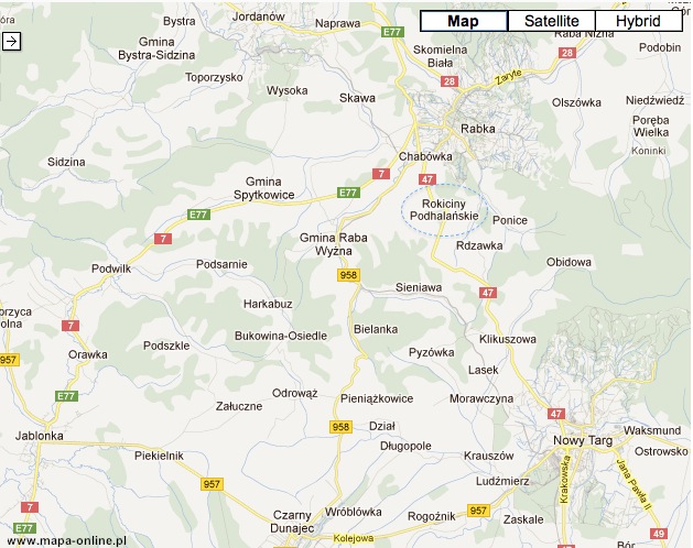 Rokiciny Podhalanskie map.jpg