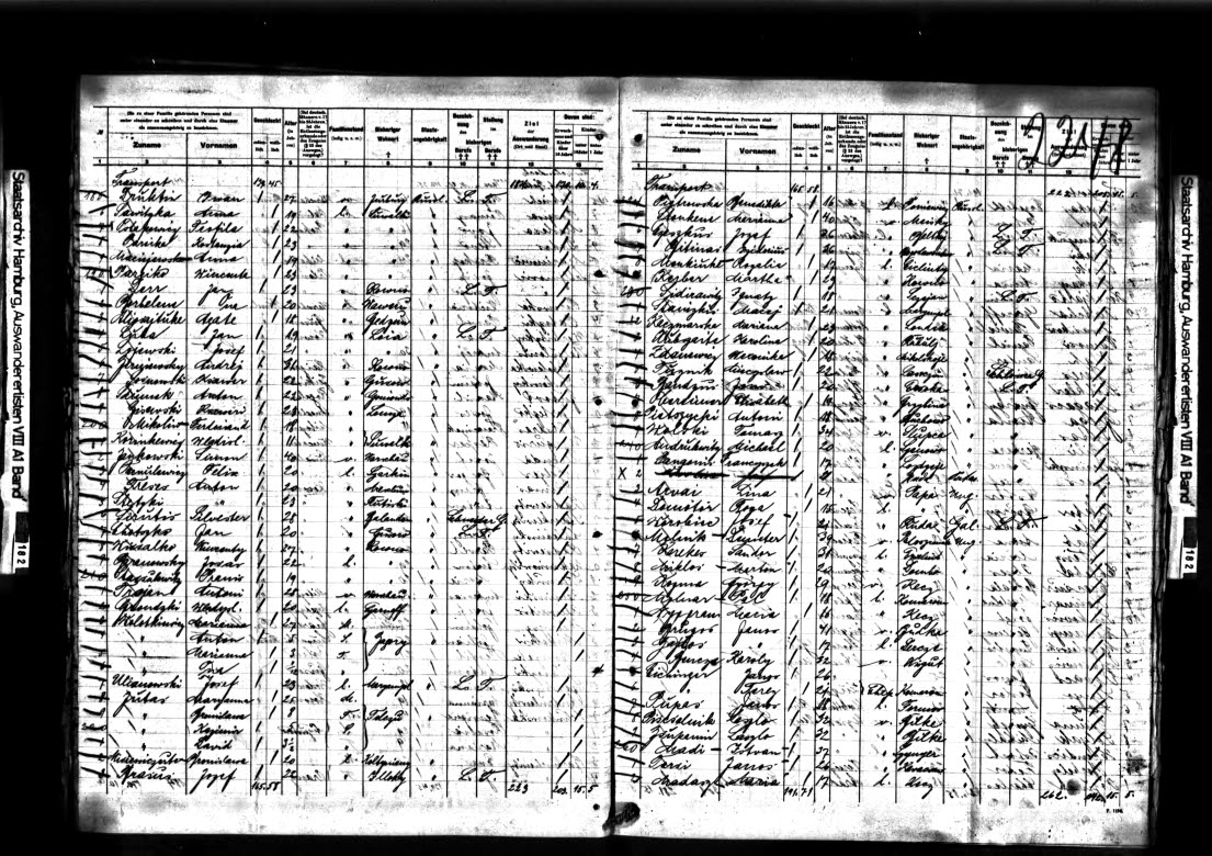1906 ship manifest Ksaweri Zisewski.jpg