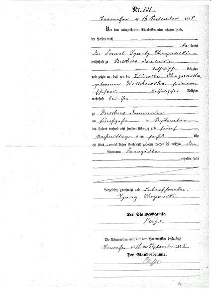 Ancestry Chojnacki Frances Birth record.JPG