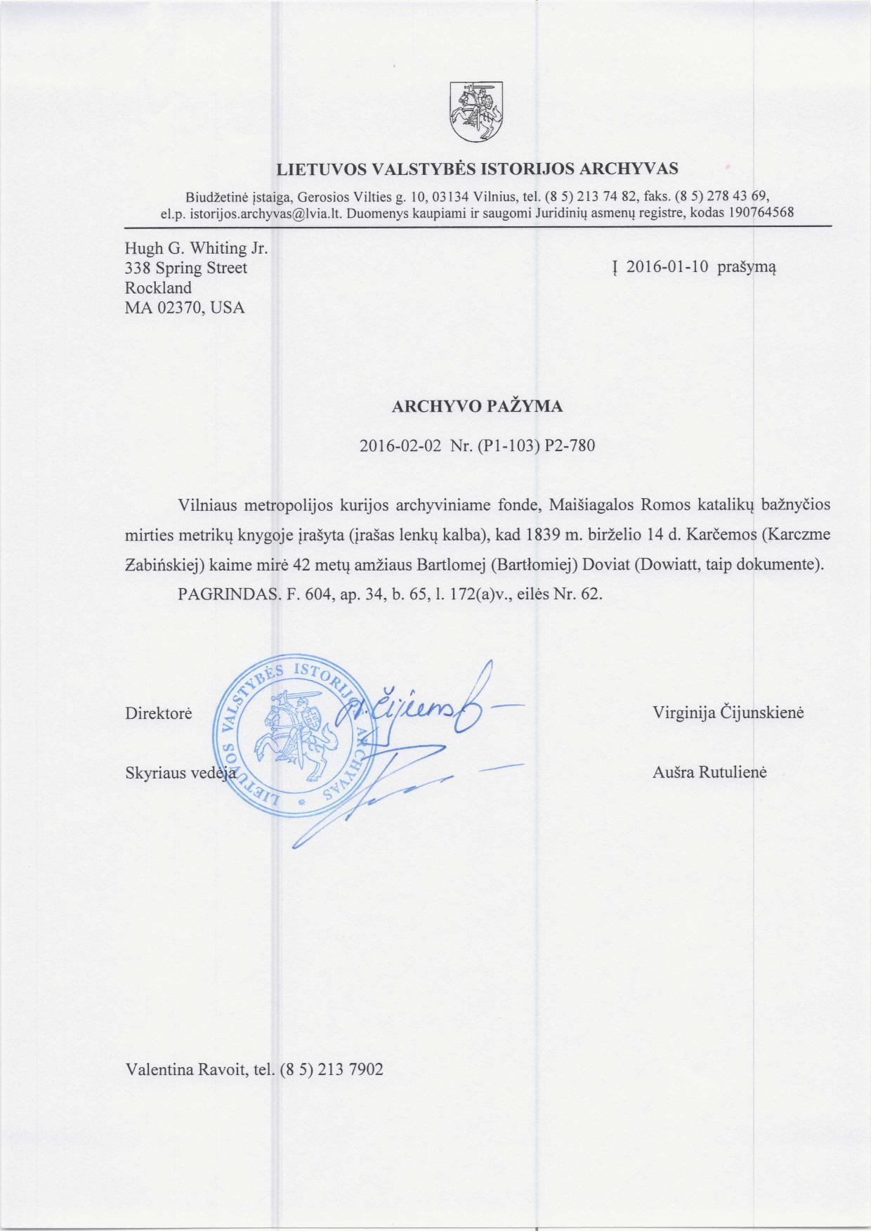 Bartlomiej Dowiat archives response death.jpg