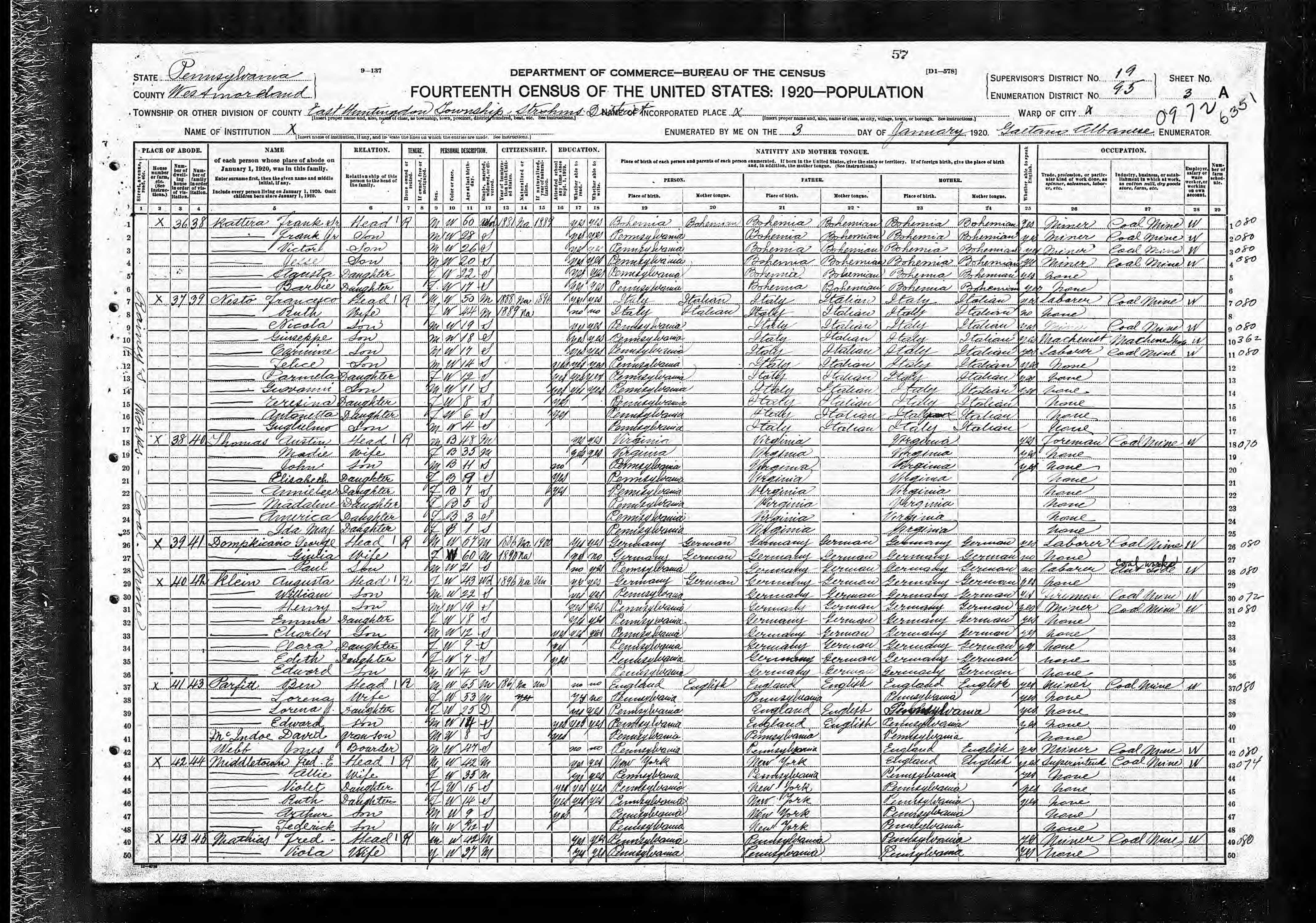 Dabkiewicz Family 1920 U.S. Census in East Huntington Westmoreland PA.jpg