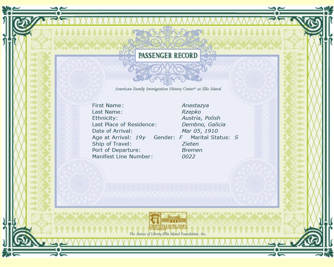 Grandma's Arrival Record- Ellis Island- 8x10.jpg