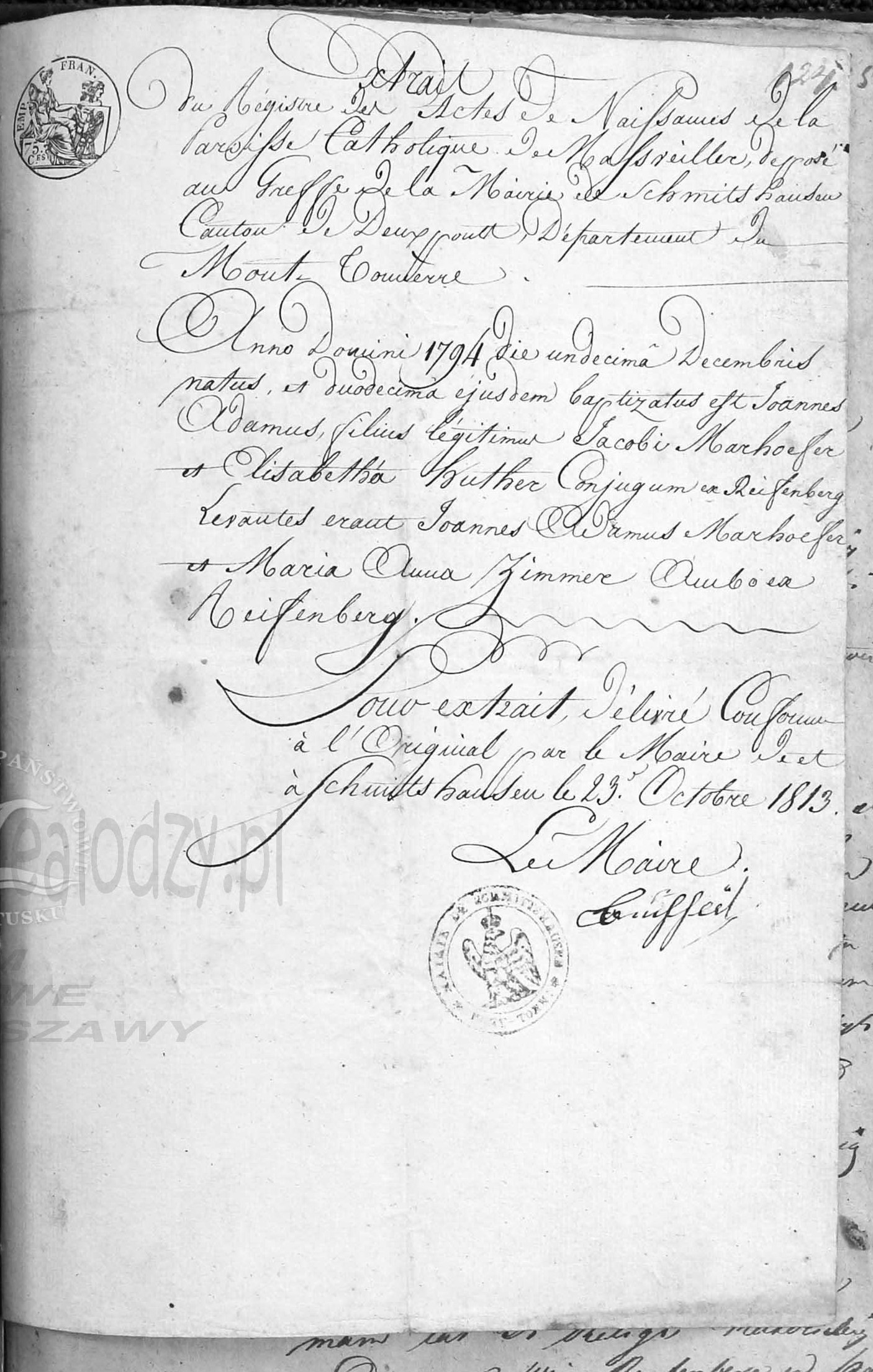 Marhefer, Adam 1794 Birth copy for marriage - original.jpg