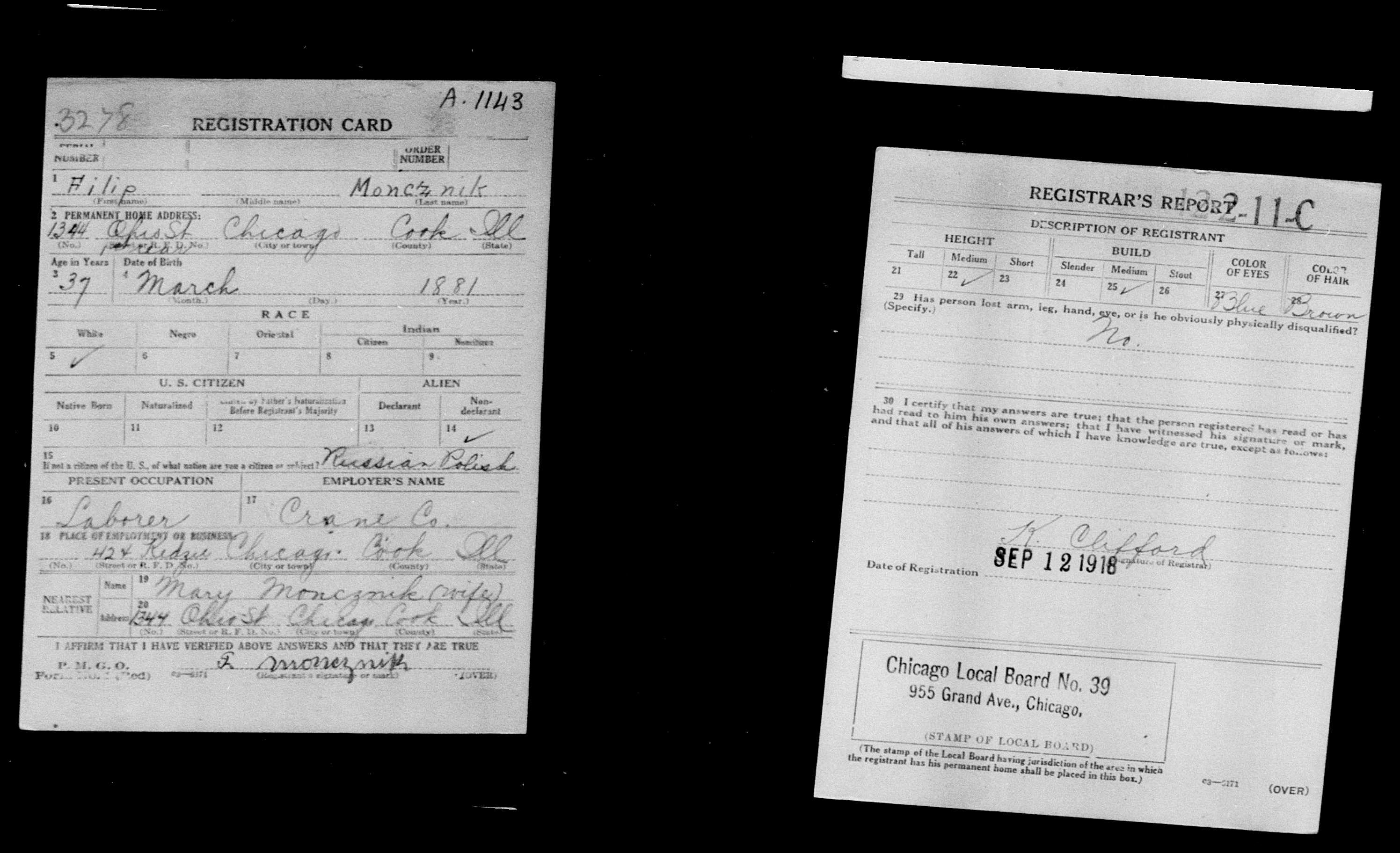 MONCZNIK, Filip WWI Draft Registration.jpg