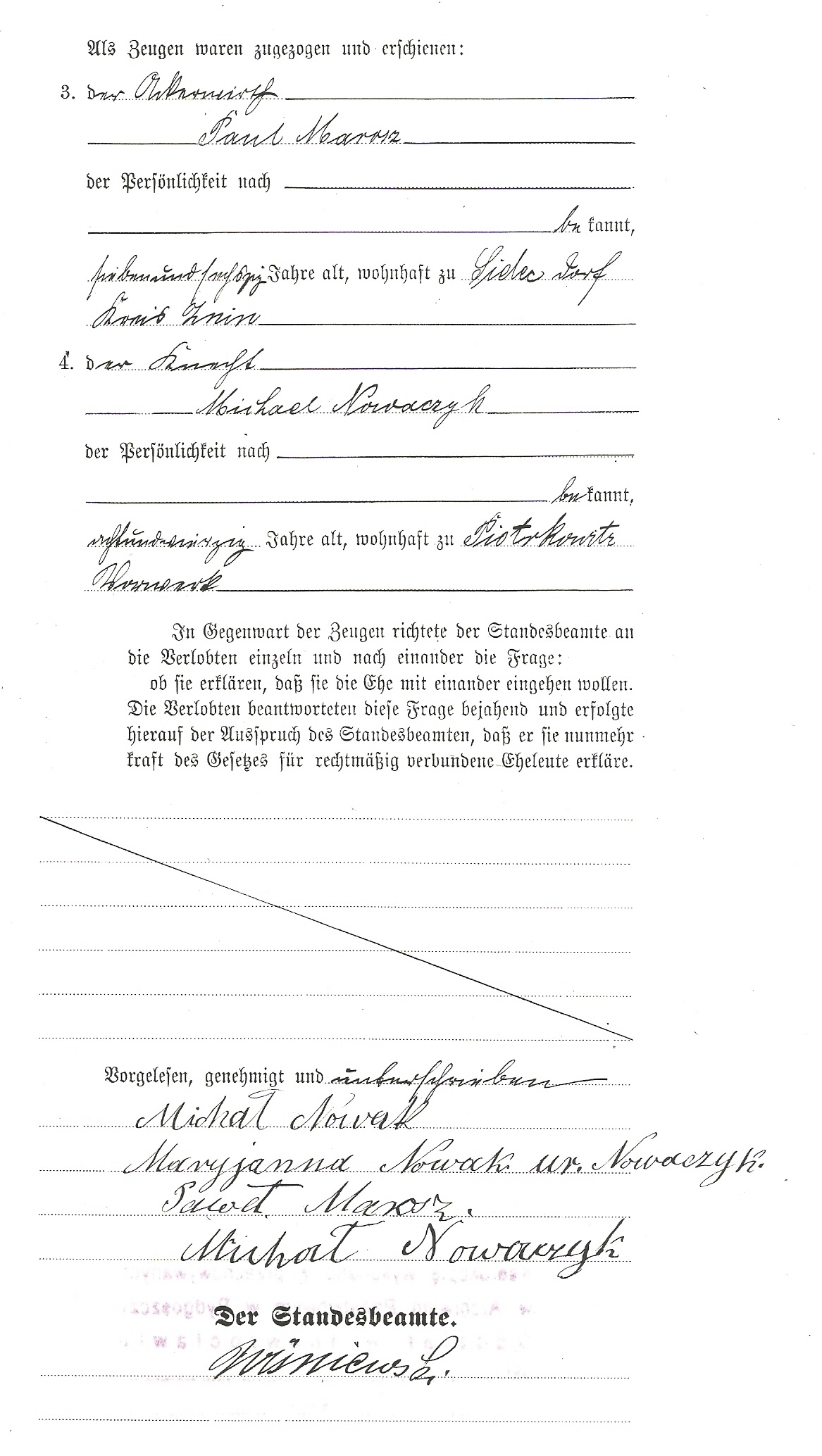 NOWAK, MICHAEL AND MARYANNA MARRIAGE CERT. 2 OF 2.JPG
