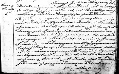 Jan Kasznia - Urszula Malecka marriage (14 Feb 1848 Rzgow No. 5, page 1).jpg