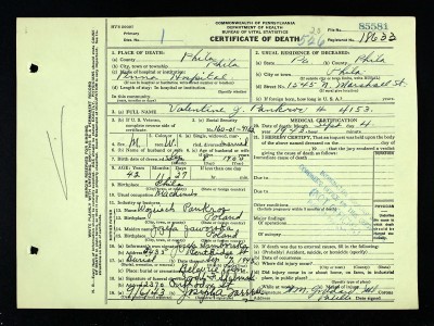 Valentine Pankros death 1943.jpg