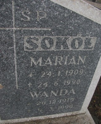 Wanda and Marian Sokol -tombstone cemetery in Katowice.jpg