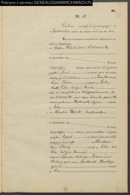 Wladyslaw Ostrowski Marriage 1893 Chelmno.jpg